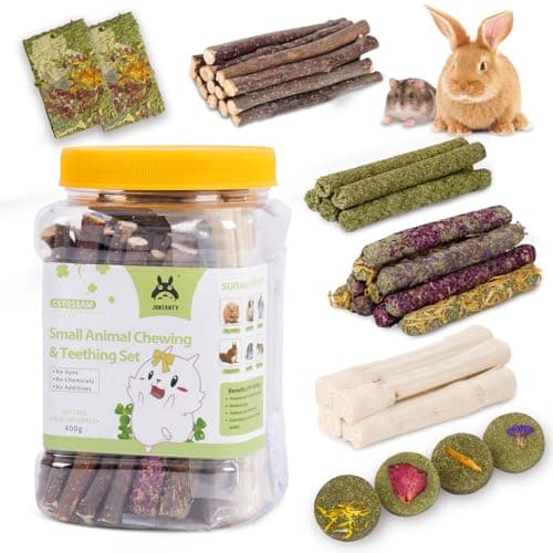 5060 PCS Natural Rabbit Chew Toys Treats Timothy Sticks Apple Sticks Sweet Bamboo for Guinea Pig Hamster Chinchilla Rat Small Animals