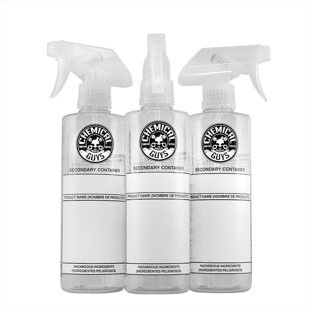 Chemical Guys ACC137 Secondary Container Dilution Bottle with Natural Sprayer 3 Pack 16 oz White