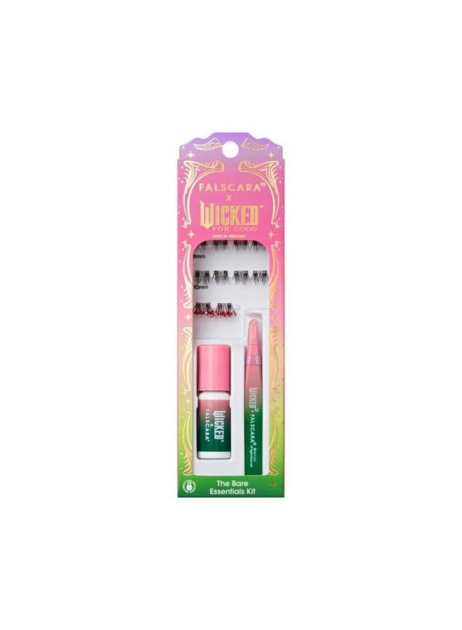X WICKED: FOR GOOD False Eyelashes, Wickedly Wonderful, 8mm-10mm Natural Volume, Purple Glitter, Eyelash Extension Set Including Mini Bonding, Mini Applicator and 10 Eyelash Clusters