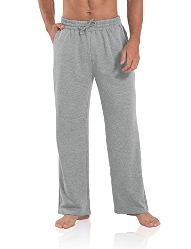 Agnes Urban Men's Joggers Sweatpants Open Bottom Straight Leg Casual Loose Fit Running Athletic Jersey Pants with Pockets Light Grey L