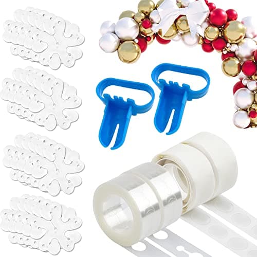 Balloon Arch Kit 20pcs Balloon Flower Clips Tying Tool 328ft Tape Strip 200 Glue Points for Parties
