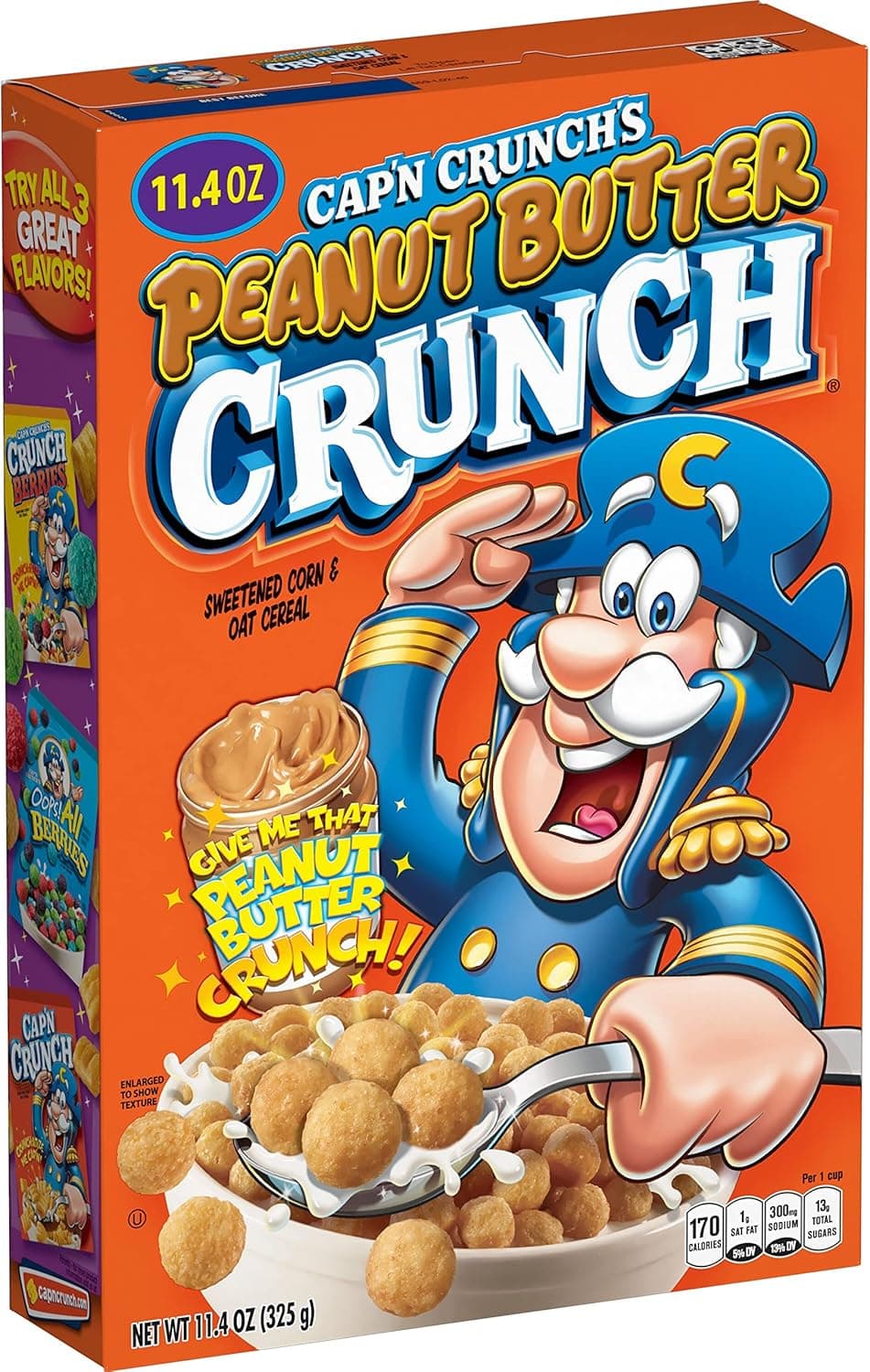 Cap'N Crunch Peanut Butter Crunch Breakfast Cereal, 11.4oz Box