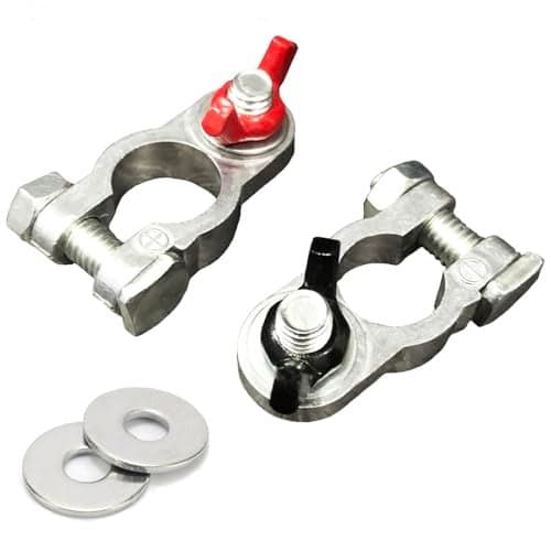 1 Pair ZincPlated Marine Terminal Ends Battery Terminal EndTop Post Battery Terminal Set For Marine Car Boat RV and Vehicles 38inch and 516inch Posts ZincPlated