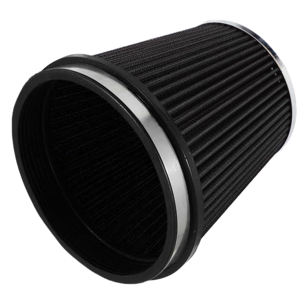6 Inlet Cold Air Intake Filter Cone Replacement Performance Washable ClampOn Dry Air Filters Black 6 Tall
