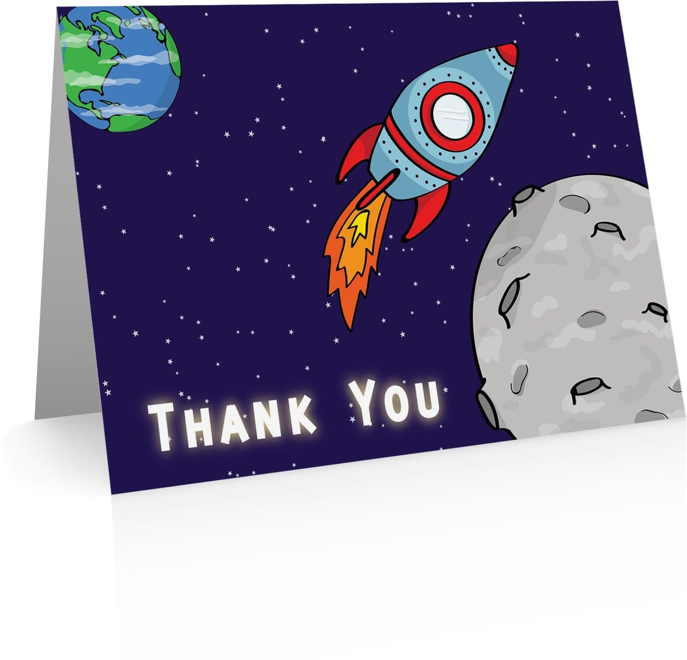 Rocket Space Thank You Cards 24 Foldover Cards and Envelopes Kids Thank You Cards