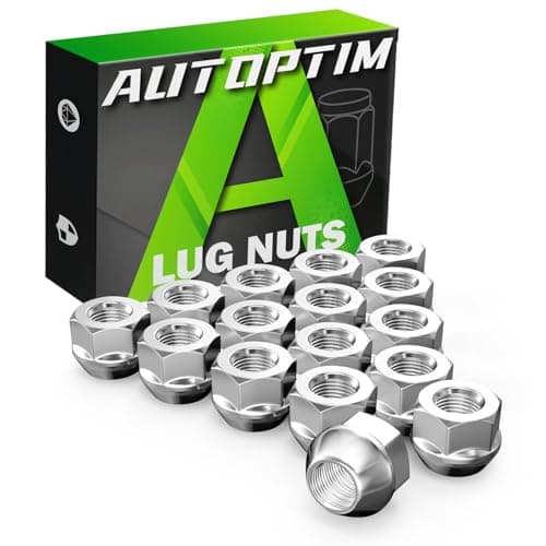AUTOPTIM M10x1.25 Open End Lug Nuts - Replacement for Polaris Sportsman Can-Am Commander Maverick Outlander Renegade Honda TRX Kawasaki ATVs Wheel, Chrome 16PCS 17mm Hex Conical Bulge Seat Lug Nuts