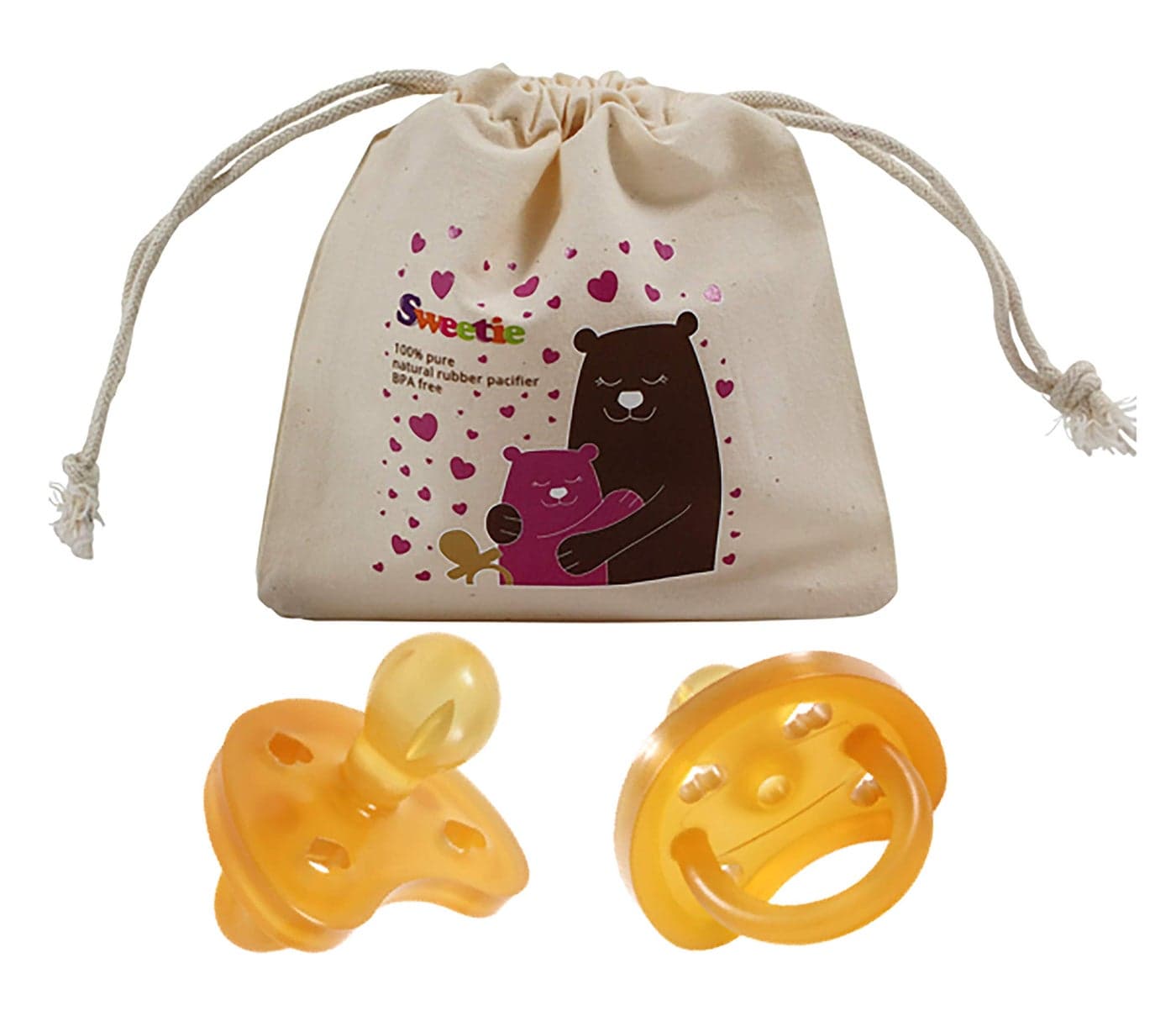 SWEETIE Rubber Pacifier Natural Rubber Pacifier Rounded Heart Shape Rubber 1 Count Original Natural Rubber Pacifier 612 Medium