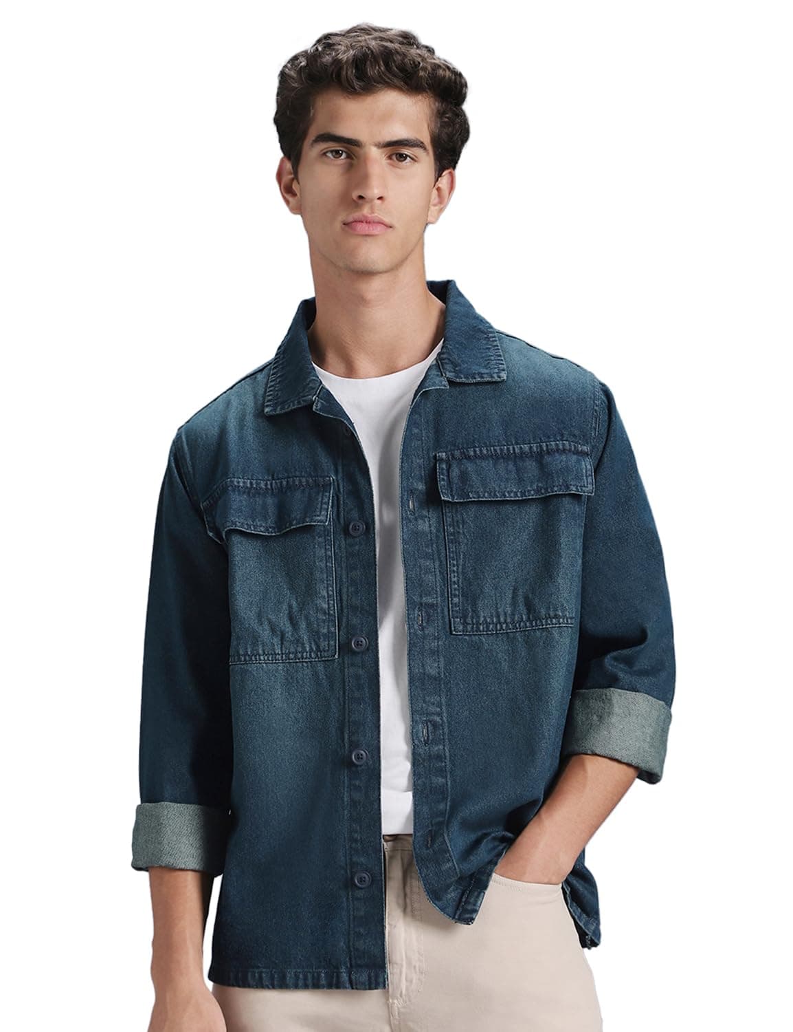 INKD Men's Full Sleeve Shacket (Jacket) - 100% Cotton | Regular Fit | Shirts for Men | Jacket for Men