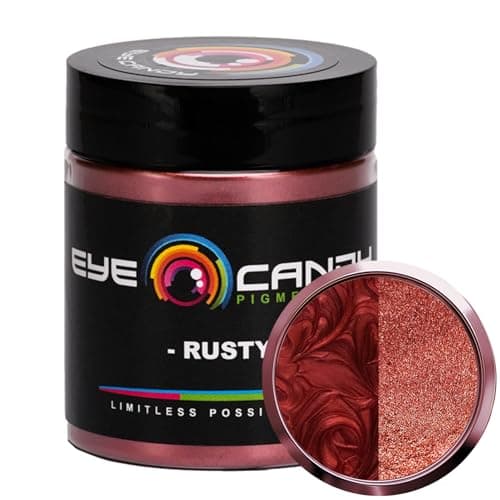 Eye Candy Pigments Premium Red Mica Powder - Rusty (25gr) - for Epoxy, Resin, Soap, Paint, Woodworking, Acrylic Pouring, Bath Bombs, Fishing Lures - DIY Arts and Crafts Additive