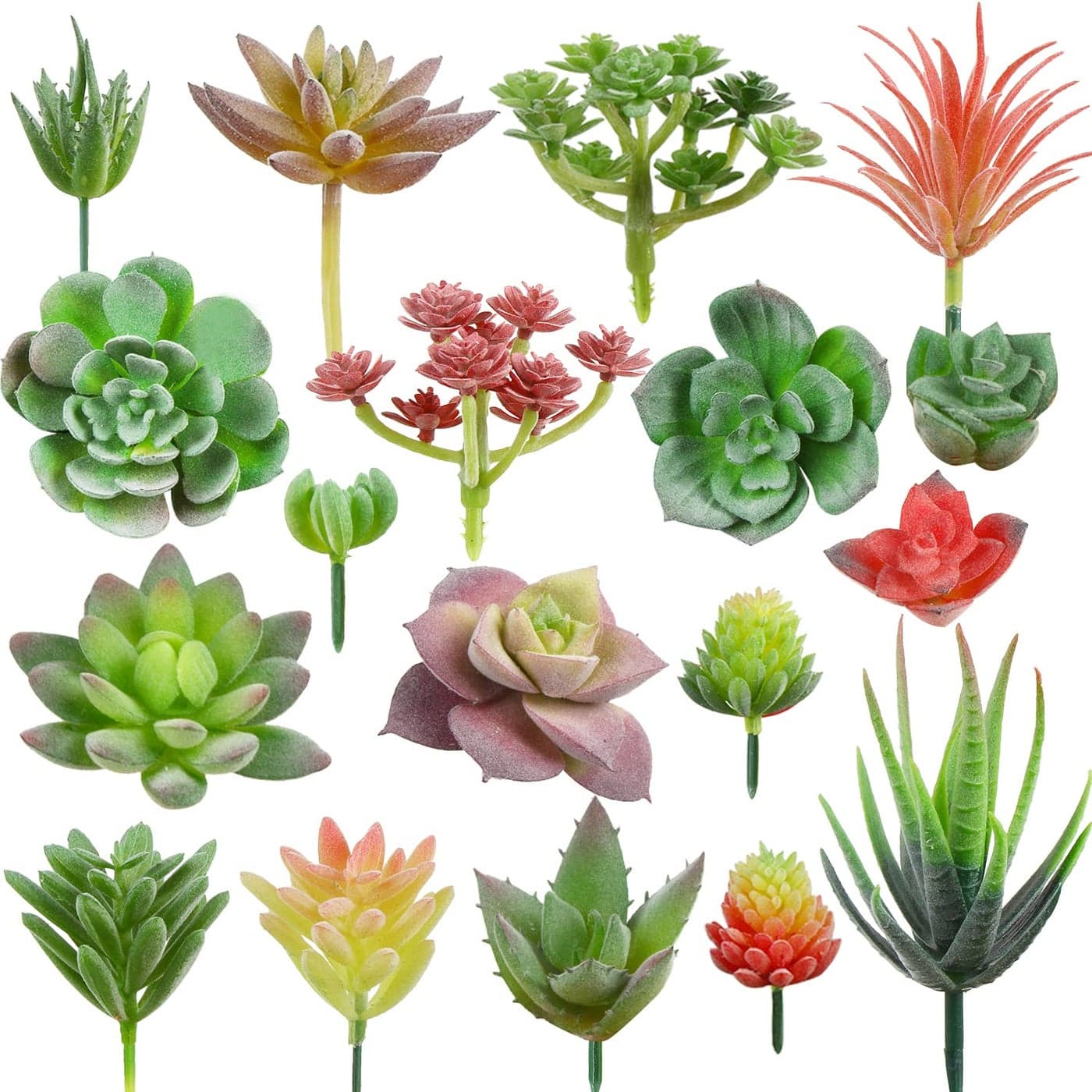 FOIMAS 18pcs Mini Artificial Succulent PlantFlocked Faux Succulent for Floral Wall Garden Arrangement Home Office DecorUnpotted