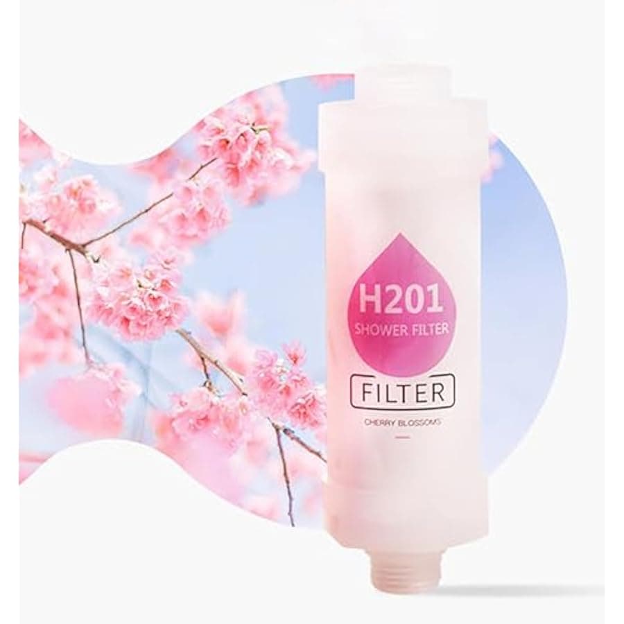 Shower Head Filter Bathroom Accessories for Hard Water Filter Vitamin C Replacement Cartridge Remove Chlorine Fluoride Heavy Metals Improves Skin Condition Protects Hair Cherry Blossoms Scent
