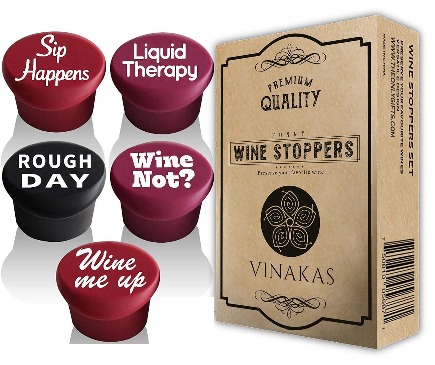 5 Funny Silicone Wine Stoppers for Wine Bottles – Wine Accessories and Wine Gifts for Women – Better Than Wine Corks for Wine Bottles, Perfect Romantic Valentine's Day Gifts for Women and Men.