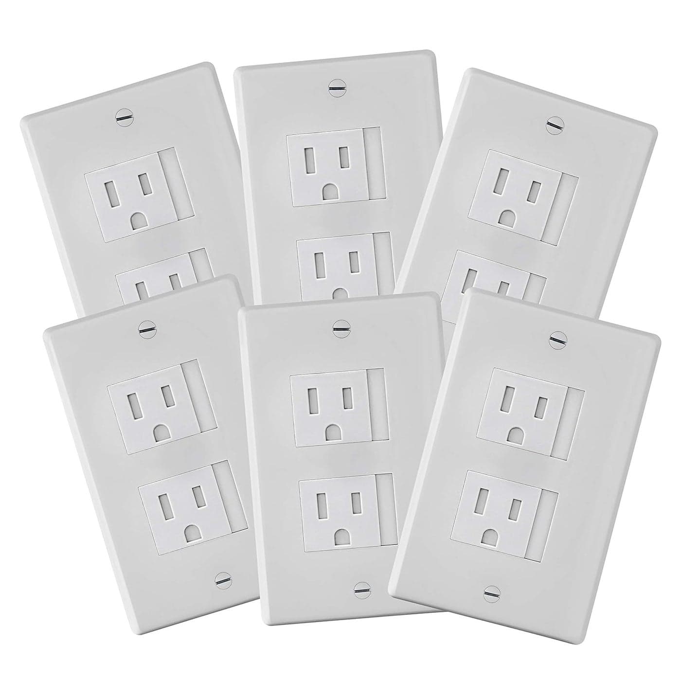 6Pack Safety Innovations Selfclosing 2 Screw Decora Outlet Covers An Alternative To Wall Socket Plugs for Child Proofing Outlets White