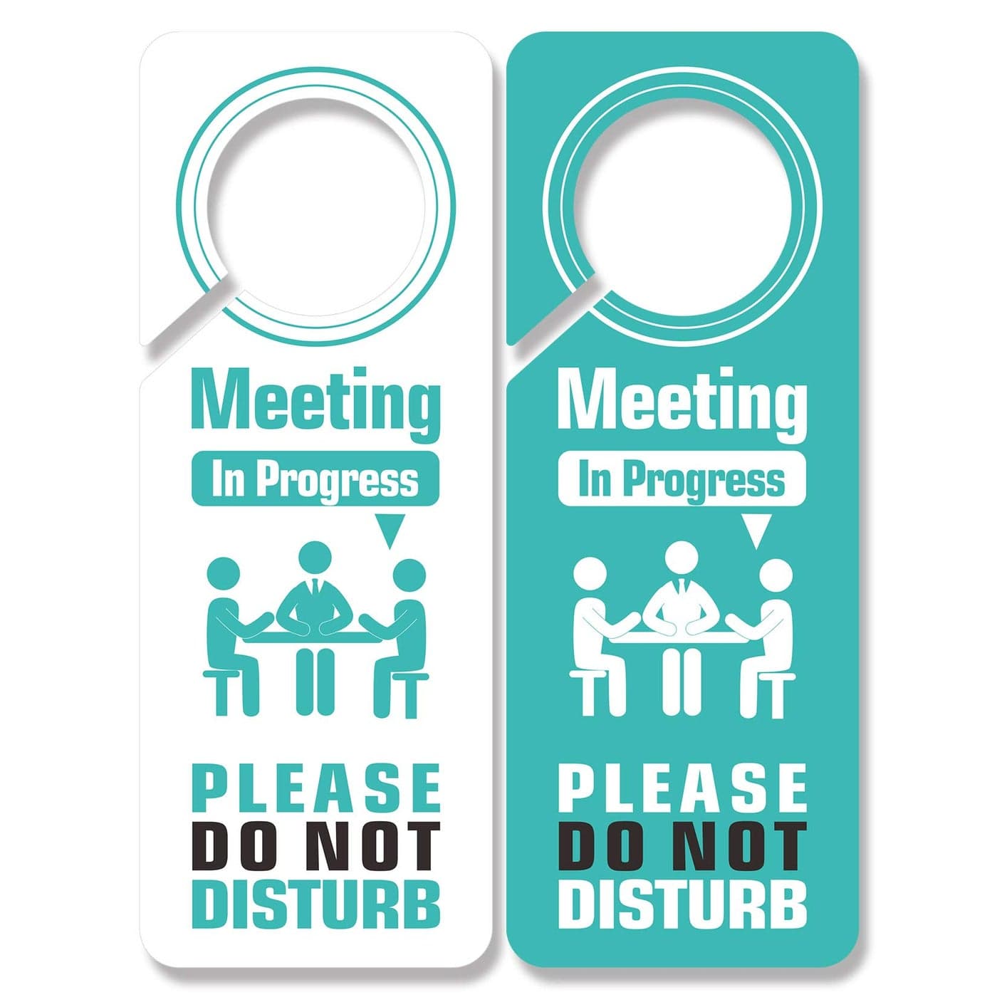 3 Pack Meeting in Progress Door Sign, Do Not Disturb Door Hanger Sign Funny PSLER Meeting in Progress Door Sign Two Sided Used for Many Places Like Law Firms, Offices, Clinics Christmas Gifts