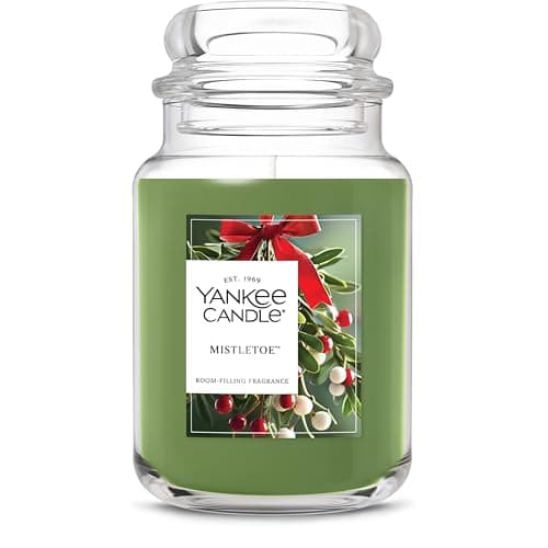 Yankee Candle Mistletoe Scented Candle 22oz Large Jar with up to 150 Hour Burn Time Giftable Holidays