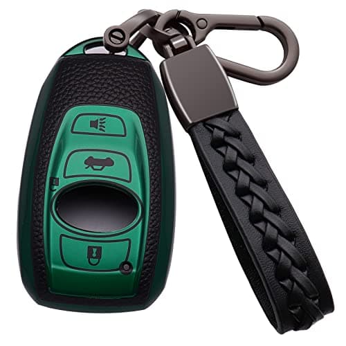Syodiesn for Subaru Key Fob Cover Soft TPU with Keychain Key Case Holder 360 Degree Protection Compatible with Subaru Forester CrossTrek Outback WRX Ascent BRZ Impreza Legacy Green