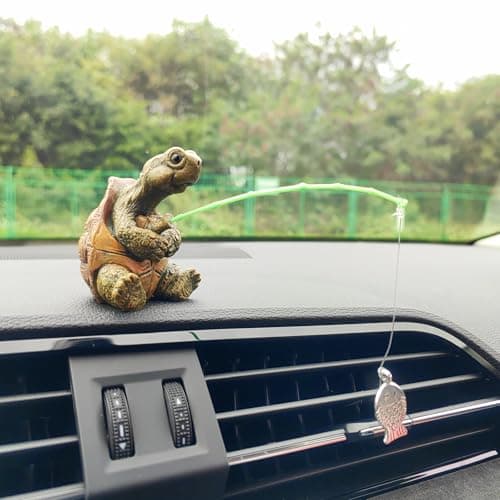 Motaney Cute Fishing Car Ornaments for Dashboard Swinging Fish Car Dashboard Decor Fun Car Decoration for Dash Car Accessories for Anglers Home Garden Decor