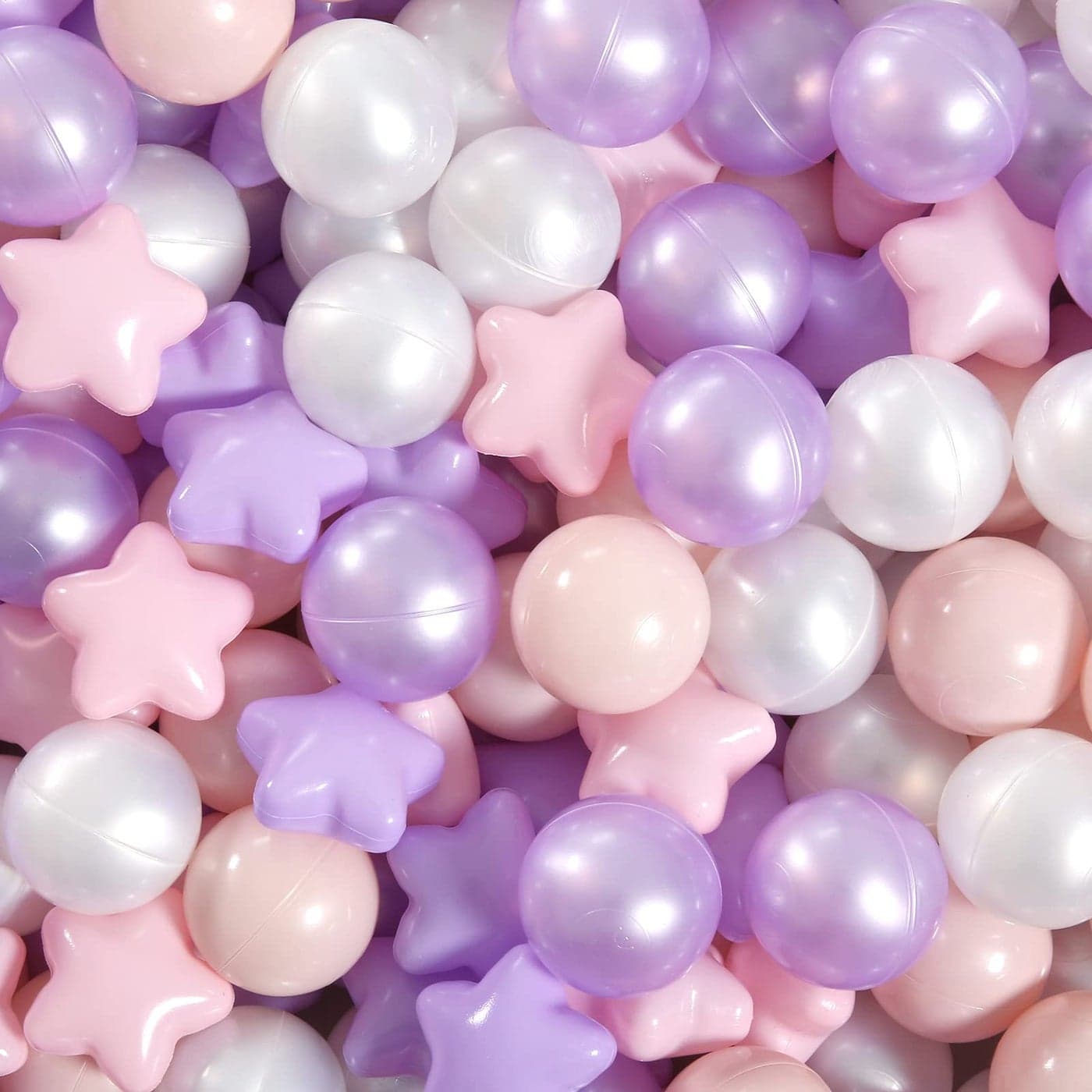 GOGOSO Pink and Purple Star Pit Balls for GirlsToddlers for Playhouse Baby Pool Play Ball Fun Centers for Babies Kids Toddlers 13 Phthalate Free BPA Free