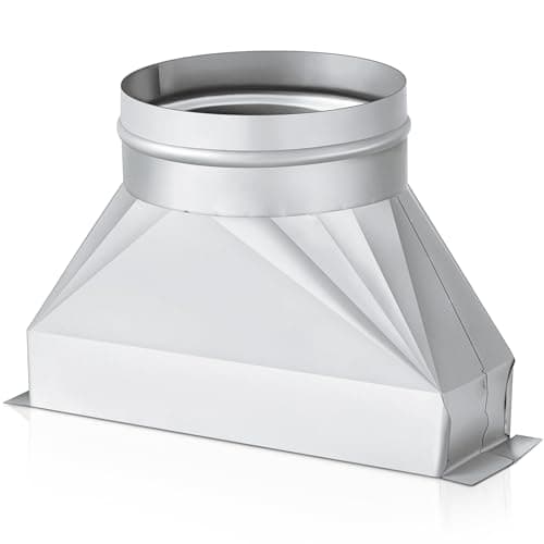 Tandefio 5" Dia Rectangular to Round Duct Transition 3-1/4" x 10" to 5" Galvanized Transition to Round HVAC Duct Adapter Microwave Vent Kit for Range Hood, Exhaust Vent