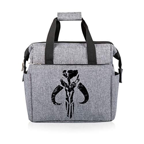 PICNIC TIME Star Wars Mandalorian Mythosaur Skull On The Go Lunch Bag, Soft Cooler Lunch Box, Insulated Lunch Tote, Leak-Resistant Work Lunchbox, Reusable Thermal Cooler Bag, (Heathered Gray)