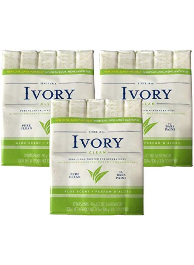 Ivory Soap Pure Clean 317 oz Bars 10 each Pack of 3 30 Bars Total