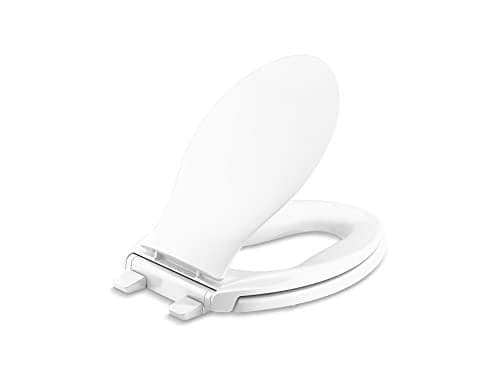 KOHLER K4732-RL-0 Transitions Elongated Toilet Seat Closed-Front with Integrated Child-Size Seat, Quiet-Close, and Grip-Tight Bumpers, White