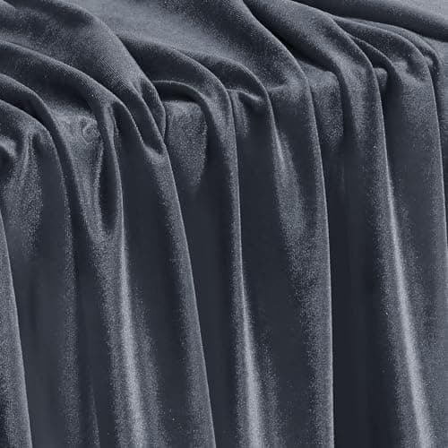 KKJIAF Grey Stretch Velvet Fabric 60 Inch Wide 1 Yard Soft Stretchy Fabric for Sewing Clothes Apparel Costume Crafts 90 Polyester 10 Spandex