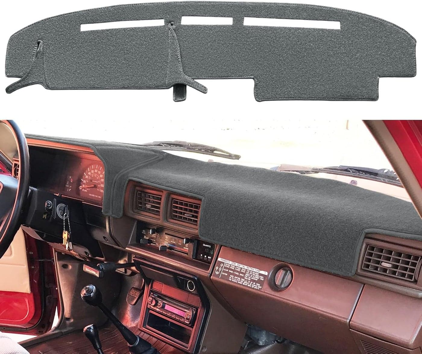 Fcovergurus Dash Cover Mat Custom Fit for 1984-1988 Toyota 4Runner Pickup Truck, Dashboard Cover Pad Carpet Protector F95 (Gray)