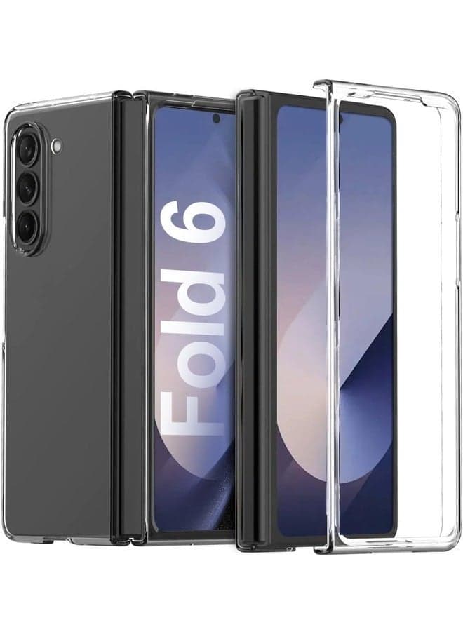 2024 Samsung Galaxy Z Fold 6 Hard PC Case – Crystal Clear, Anti-Yellowing, Compatible with Wireless Charging