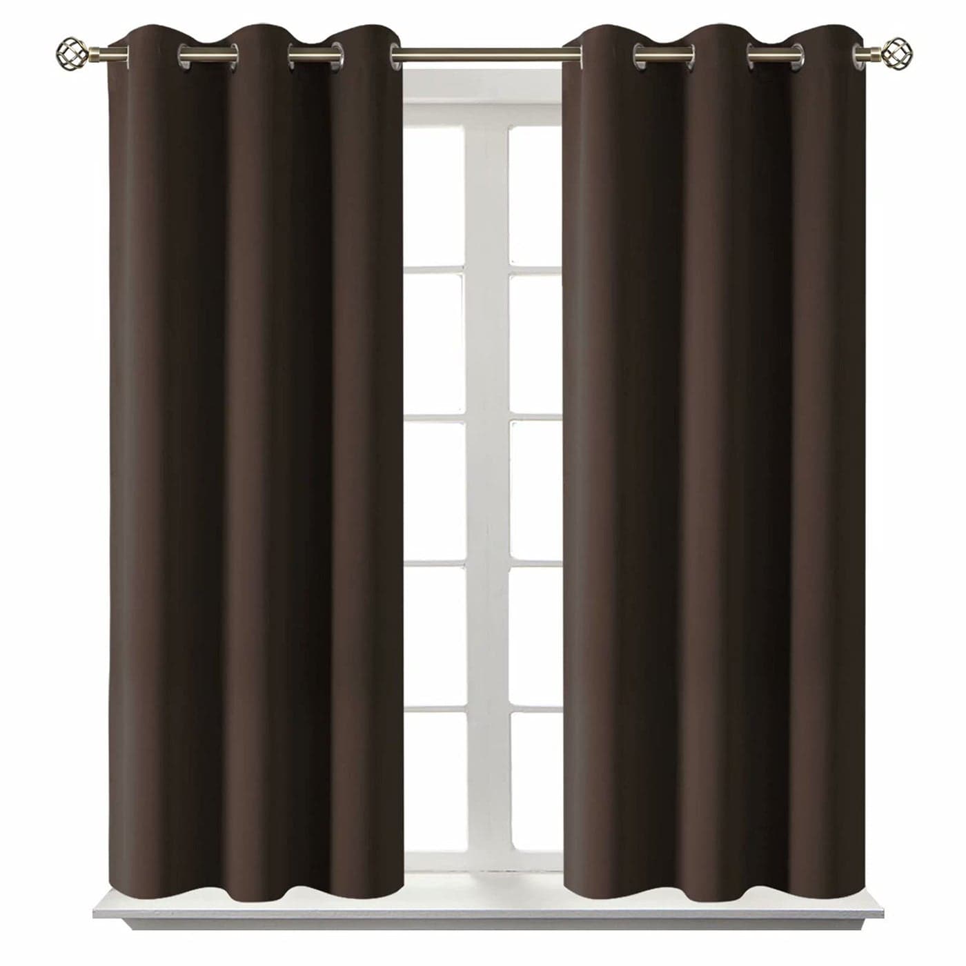 BGment Blackout Curtains for Living Room Grommet Thermal Insulated Room Darkening Curtains for Bedroom Set of 2 Panels 38 x 45 Inch Brown