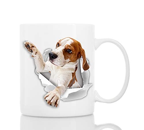 Funny Beagle Dog Mug - Ceramic Funny Coffee Mug - Perfect Dog Lover Gift - Cute Novelty Coffee Mug Present - Great Birthday or Christmas Surprise for Friend or Coworker, Men and Women (11oz)