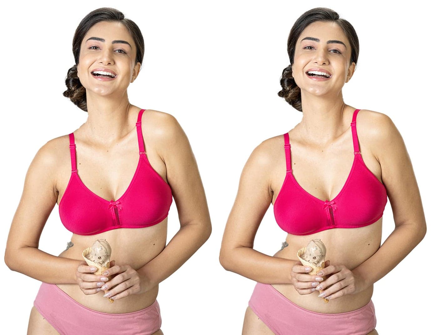 Lyra Women's Cotton Non Padded Wire Free Seamless Bra Fuchsia
