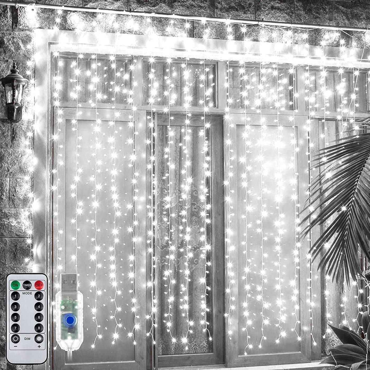 MIRADH Plastic 240 Led 98 Feet Window Curtain String Light Led Light For Home Decoration Diwali Light Warm White White Fairy Curtain