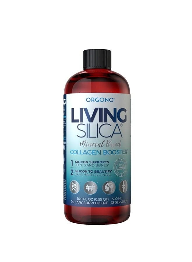 Living Silica Collagen Booster Liquid | Vegan Collagen Boosting Drink | Supports Healthy Collagen and Elastin Production for Joint & Bone Support, Glowing Skin, Strong Hair & Nails. 16.9 oz