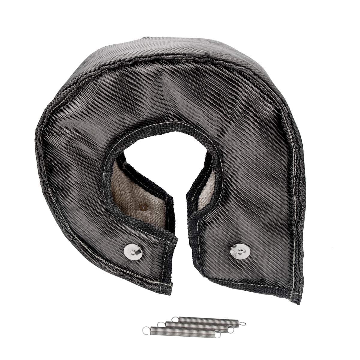 HiwowSport Carbon Fiber Turbo Blanket T6 Cover Turbocharger Heat Shield Cover Fastener Springs for T6
