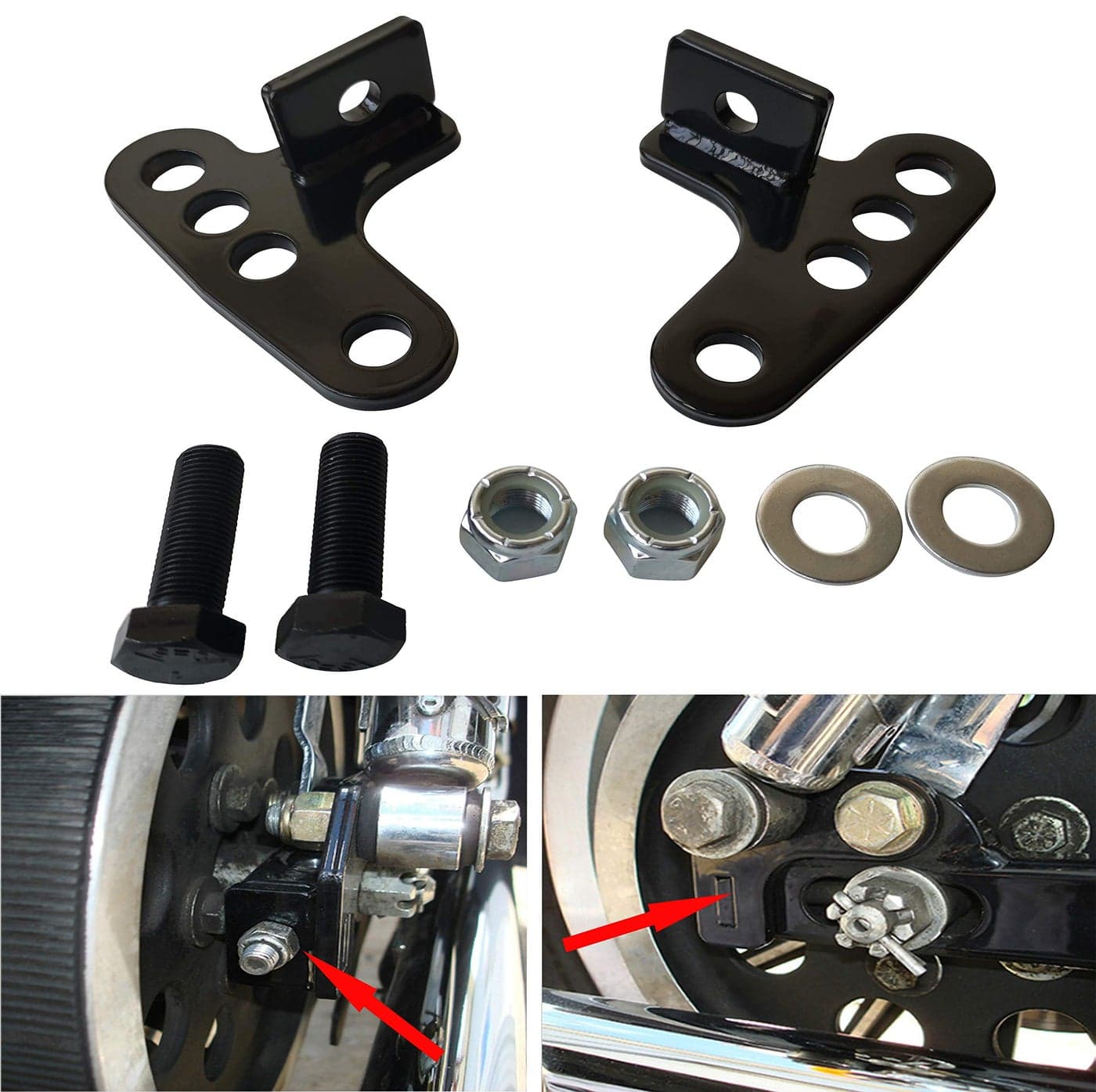 Motobiker Adjustable Lowering Kit 1 2 3 Compatible with Harley 20002015 XL883 XL1200 Rear Motorbike Lowering Blocks