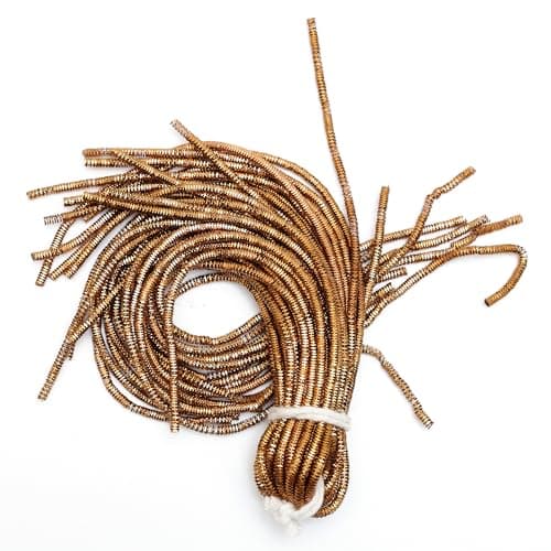 Embroiderymaterial Bullion Wire/Nakshi For Aari, Zardosi Embroidery & Jewellery Work,3MM, Antique Gold Color(100 Gram)