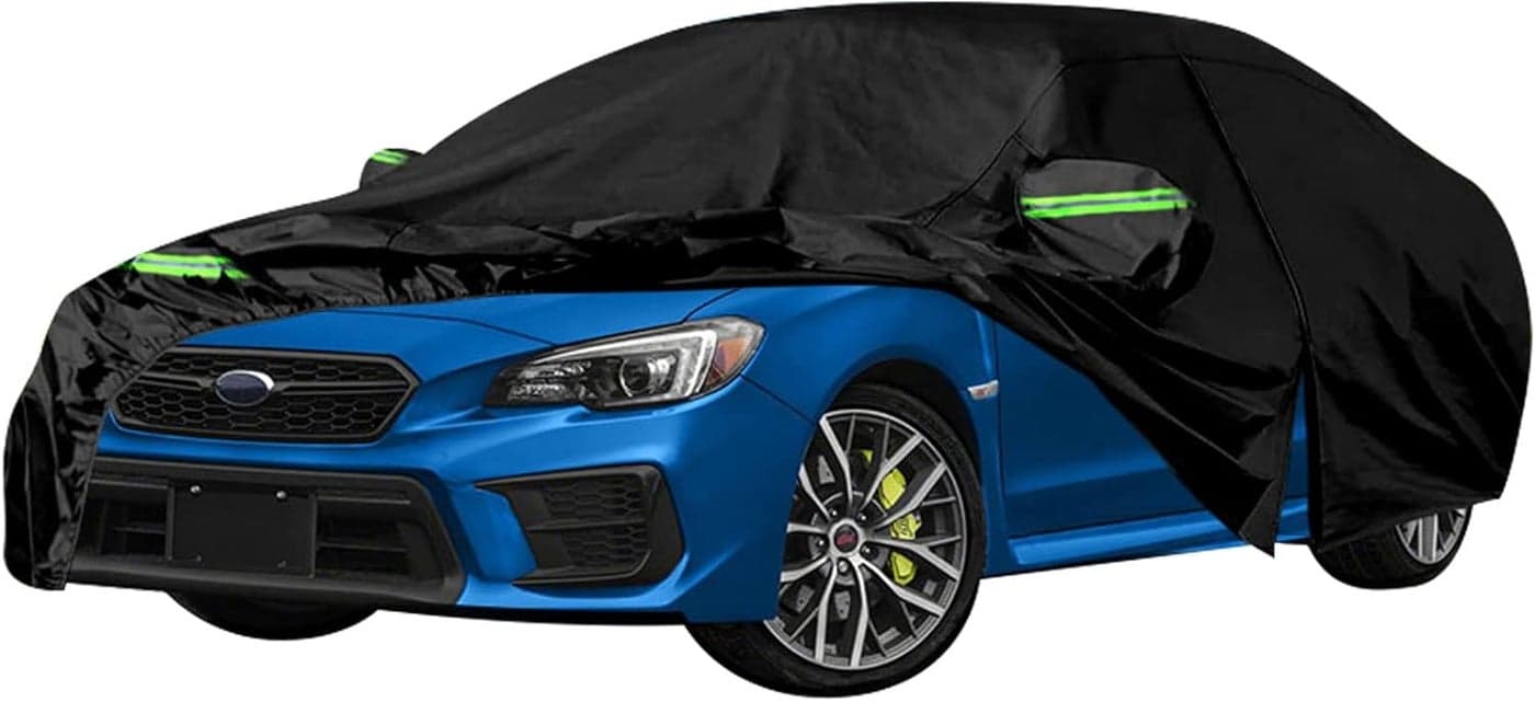 sportuli Waterproof Car Cover for 2014-2024 Subaru WRX - 6 Layers All Weather Protection with Zipper Door