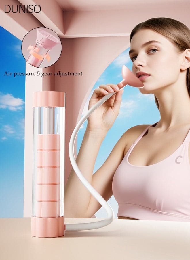 Lung Exerciser, Pink Breathing Dumbbell with Gift Box, Adjustable 248g Lung Training Device with Extra Nozzles, Cleaning Brush & Storage Bag