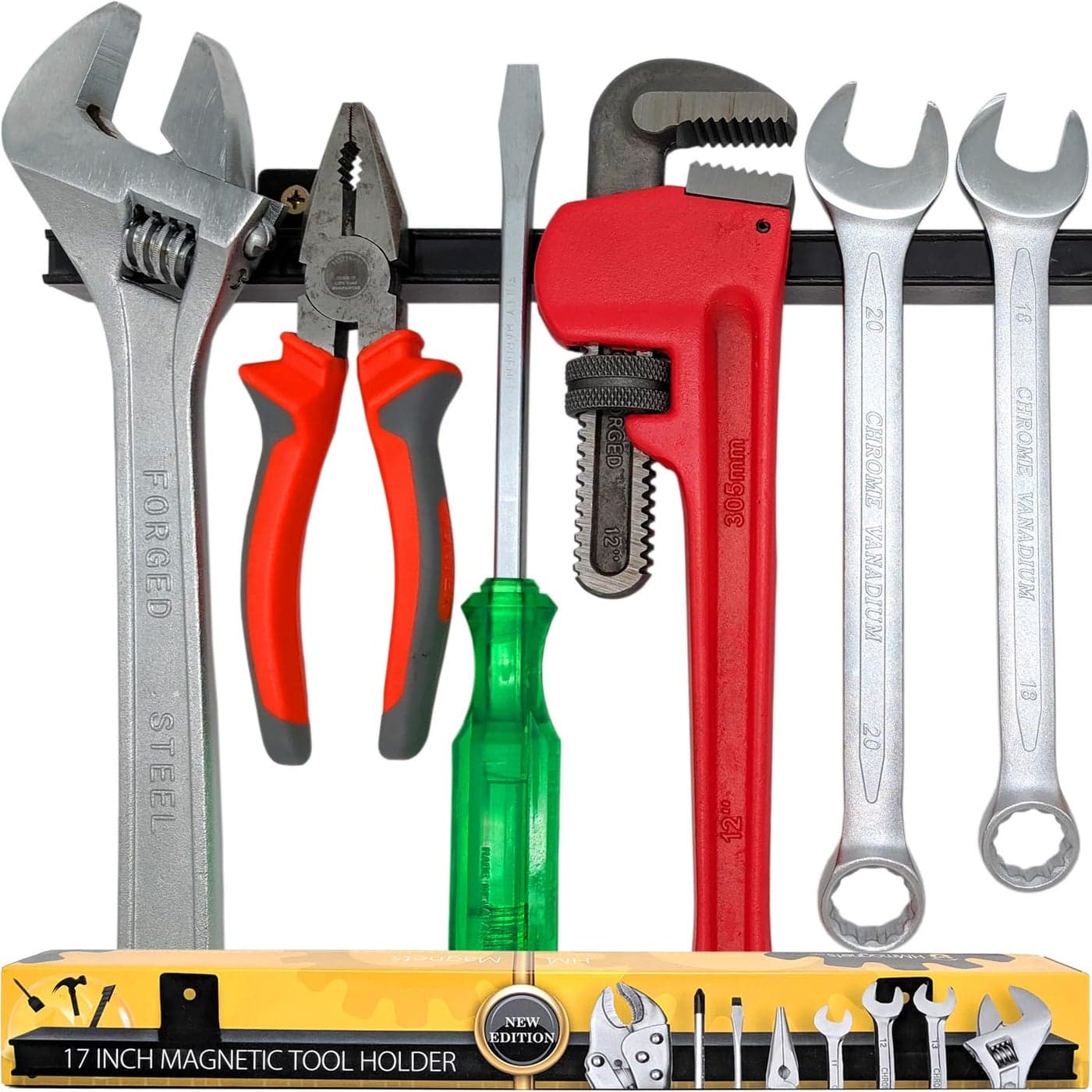 17 HeavyDuty Magnetic Tool Holder Upgraded Version Extremely Powerful Magnetic Pull Force to Hold Heavy Tools Professional SpaceSaving Magnetic Tool Bar Metal Tool Organizer RackStrip