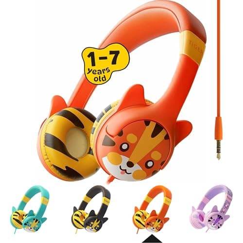 Kidrox Wired Toddler Headphones for 1-7 Years Old — 85dB Volume Limited Baby Headphones for Plane and Car Travel — Children Headset for Airplane, iPad and Tablet, Kids Headphone with Cord for Children