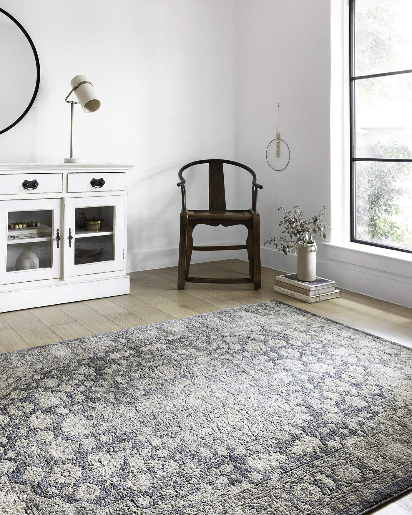 Loloi Teagan Collection 67 x 92 Area Rug in DenimMist Large Soft Neutral Rug HighTraffic for Living Room Bedroom Home Office Dining Area