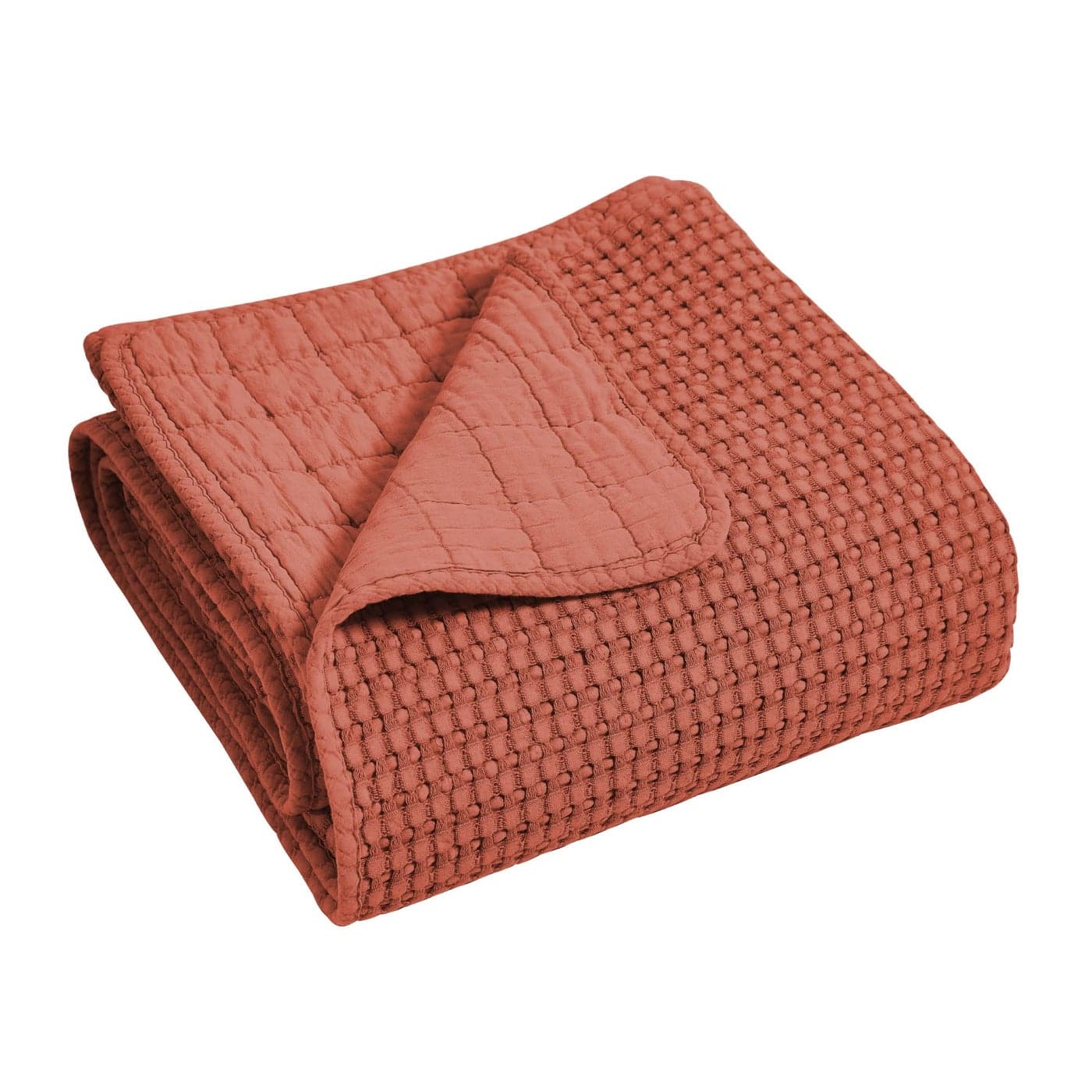 Levtex Home Mills Waffle Throw Adobe Cotton Waffle Throw Size 50 x 60in