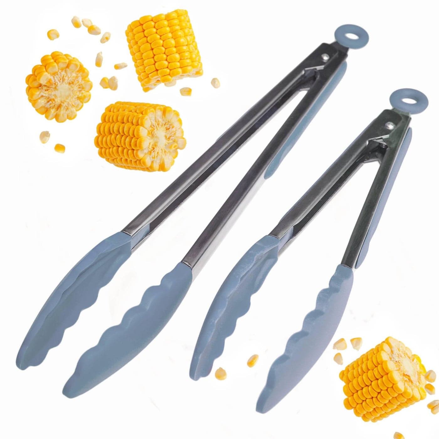 Starpack Get a Grip Silicone Kitchen Tongs for Cooking 2Pcs BBQ Tongs for Grill Heat Resistant to 600F Stainless Steel Kitchen Utensils wNon Stick Silicone Tips 912 for Serving Food