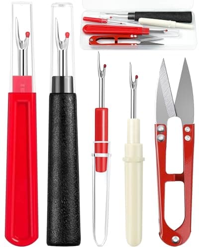 FIVEIZERO Seam Rippers for Sewing 2 Big and 2 Small Stitch Remover Tools Thread Ripper Embroidery Removal Tool with Thread Snips