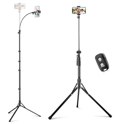 Sensyne 92 Cell Phone Tripod Selfie Stick Tripod with 165 Flexible Gooseneck Overhead Phone Stand for Video Recording Photography Compatible with Phone Camera