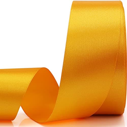 Nsilu Ribbon for Gift Wrapping 50 Yards Perfect Wedding Party Wreath Sewing DIY Hair Accessories Decoration Floral Hair Balloons Other Projects 112 inch Gold