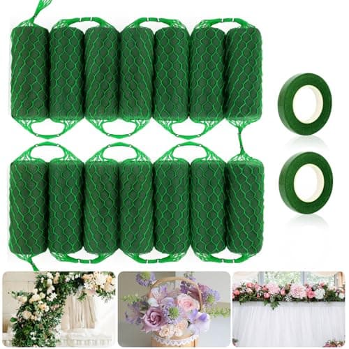 14 Pcs Floral Foam Garland 92ft Flower Sponge Blocks Kit Absorption Flower Holder Arch Door Tabletop Flower Arrangement Material Floral Craft Wet Foam Blocks for Home Wedding Holiday Decoration