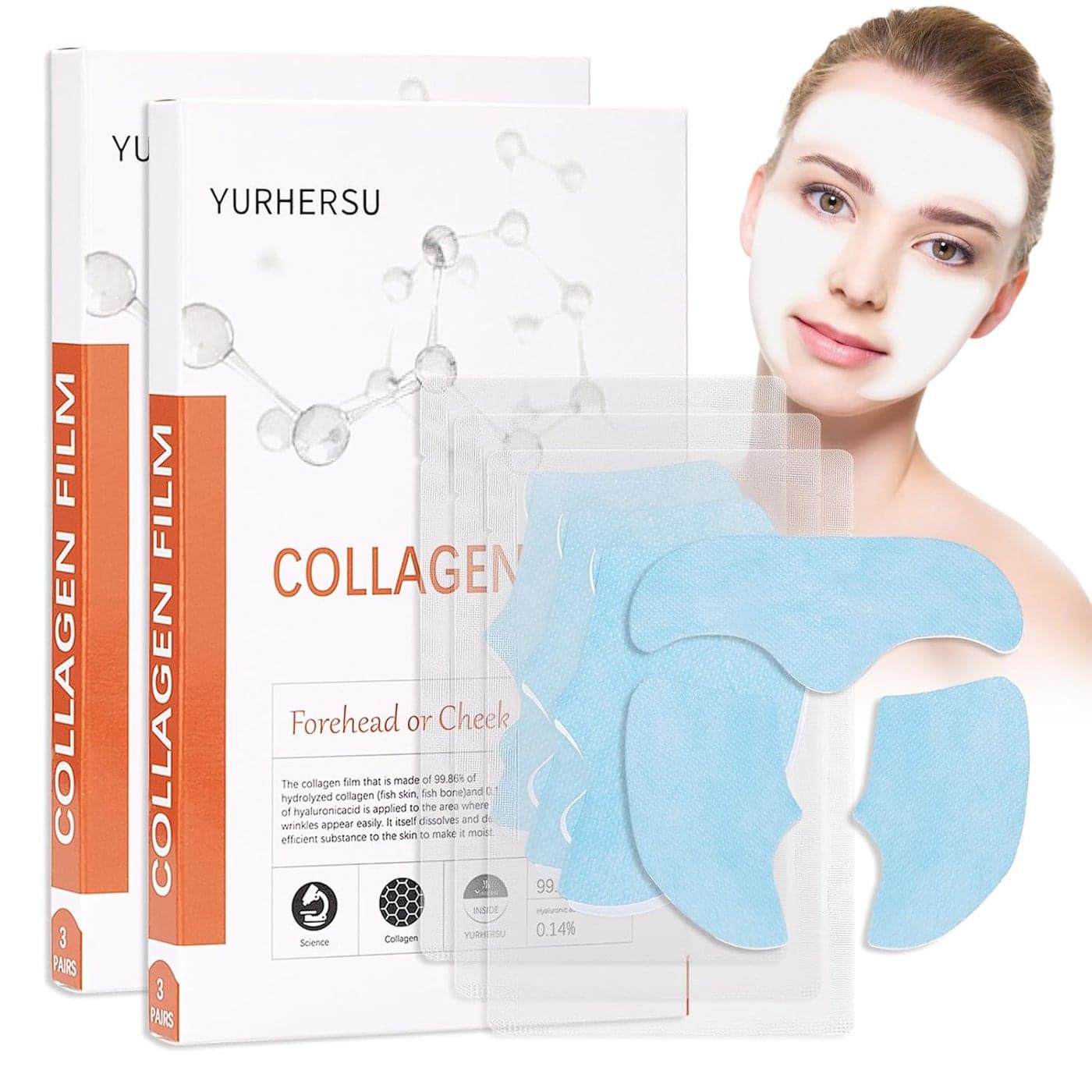 Pure Collagen Films Highprime Collagen Film For Face Melting Collagen Film Soluble Collagen Hydrating Face Mask Moisturizing Improve Skin Elasticity Reduce Fine Lines 2Box3PCS