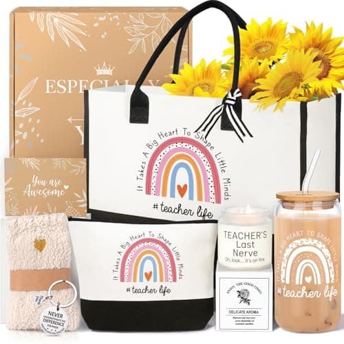 iAOVUEBY Teacher Appreciation Gifts Best Teacher Gifts for Women End of Year Teachers Gift from Students Unique Teachers Birthday Retirement Christmas Thank You Gift Basket of Daycare Preschool